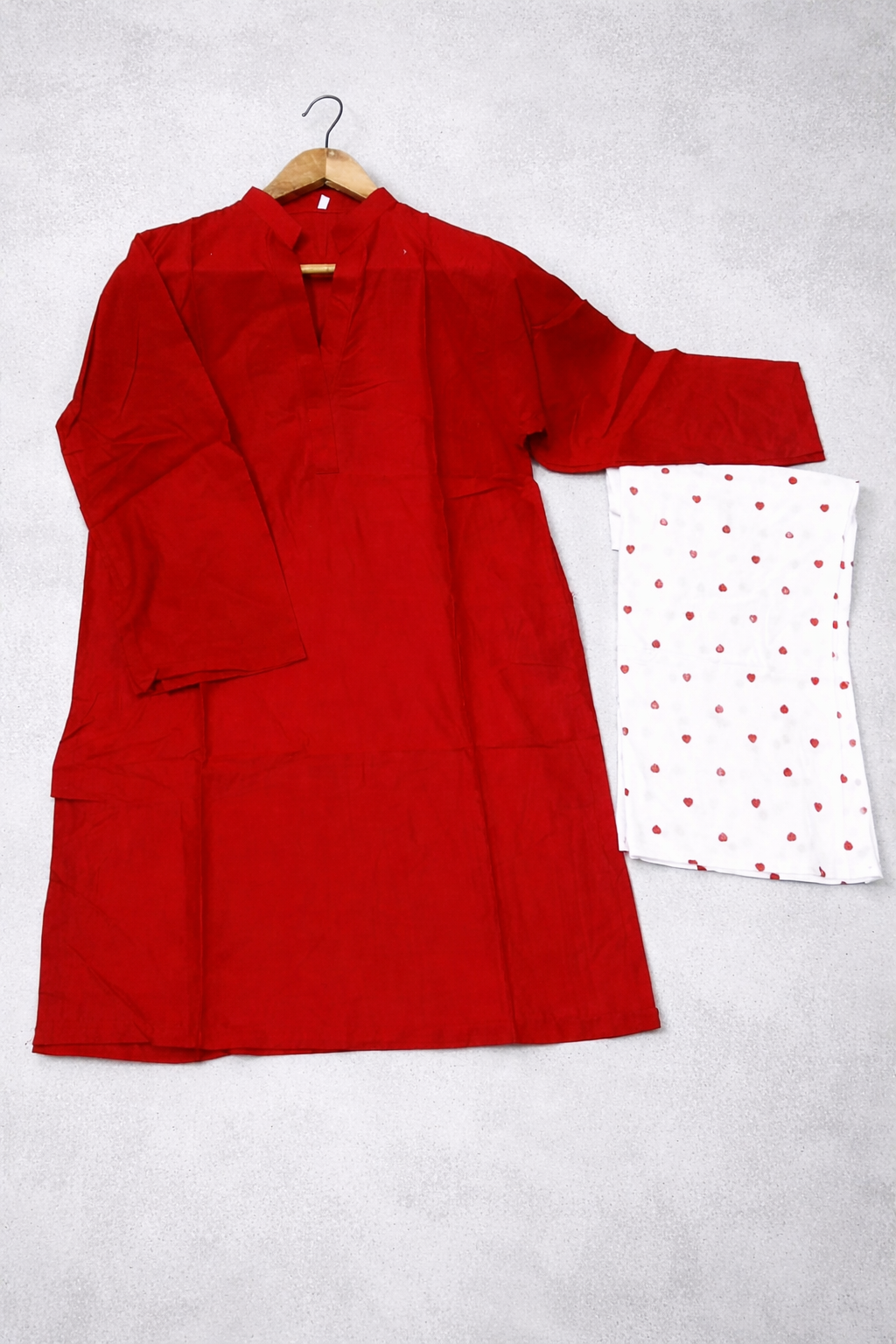 Heart Print Flapper Style V Neck Shirt with Pockets 2 Piece Set for Women