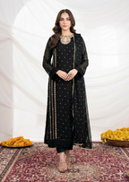 Front Neck Sequence Embroidered 3 Piece Suit