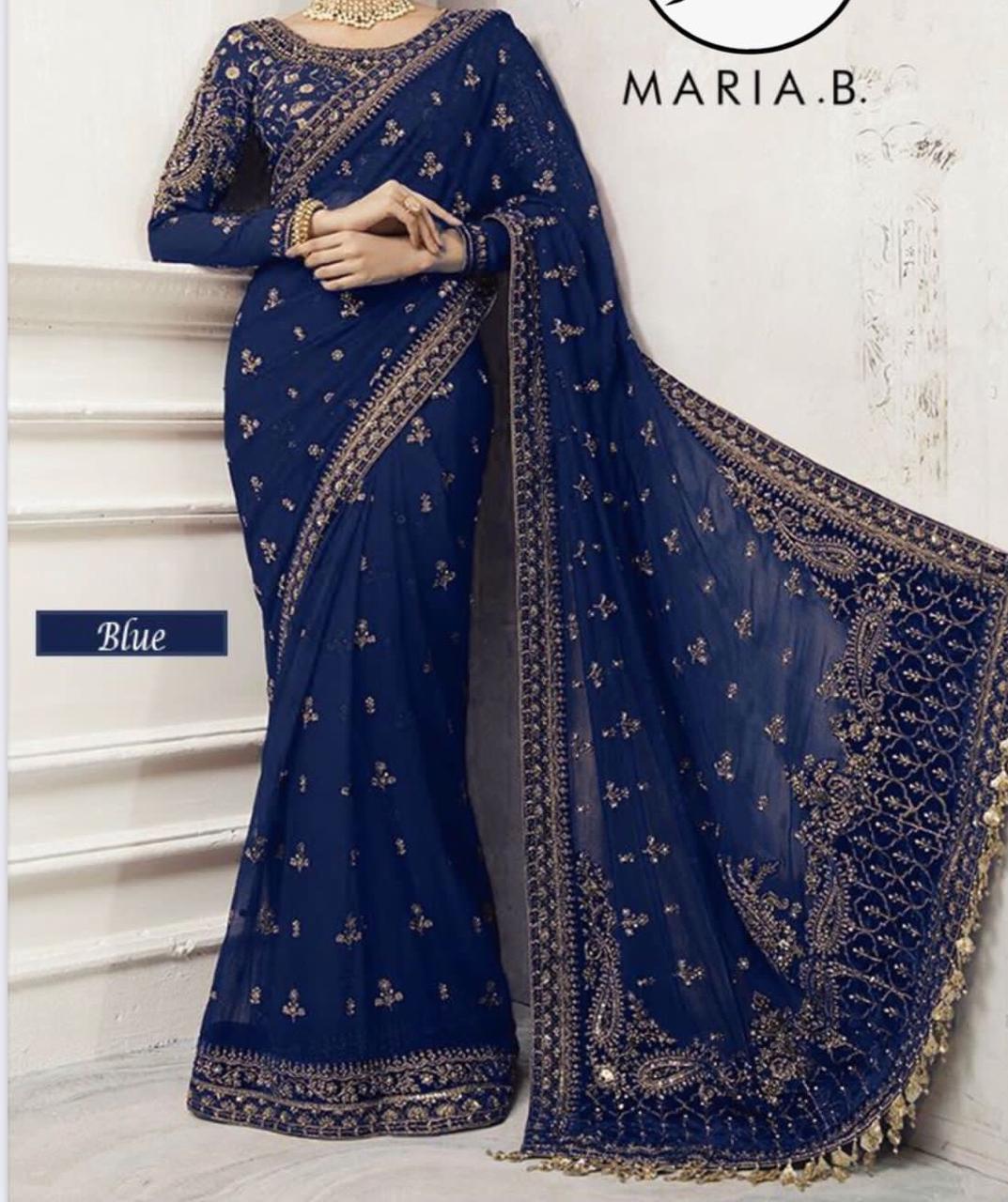 Maria b net saree - Shiwani Apparels