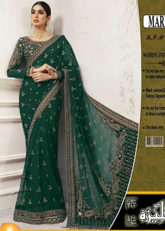 Maria b net saree - Shiwani Apparels