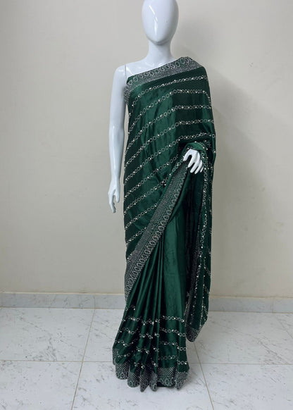 Rahine stone silk saree - Shiwani Apparels