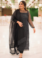 Diamond Stone Stitch Chiffon Suit - Shiwani Apparels