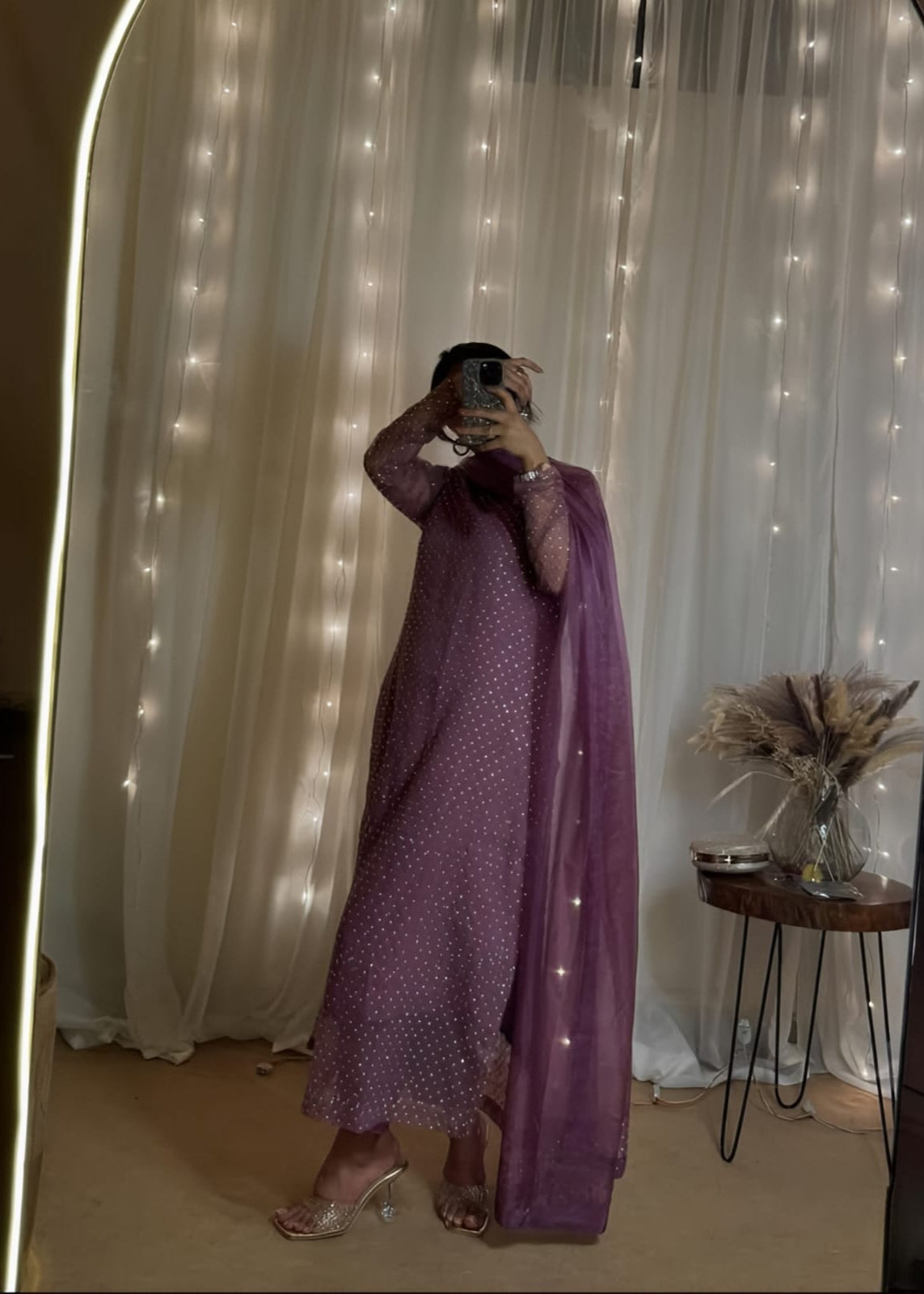 Diamond Stone Stitch Chiffon Suit - Shiwani Apparels