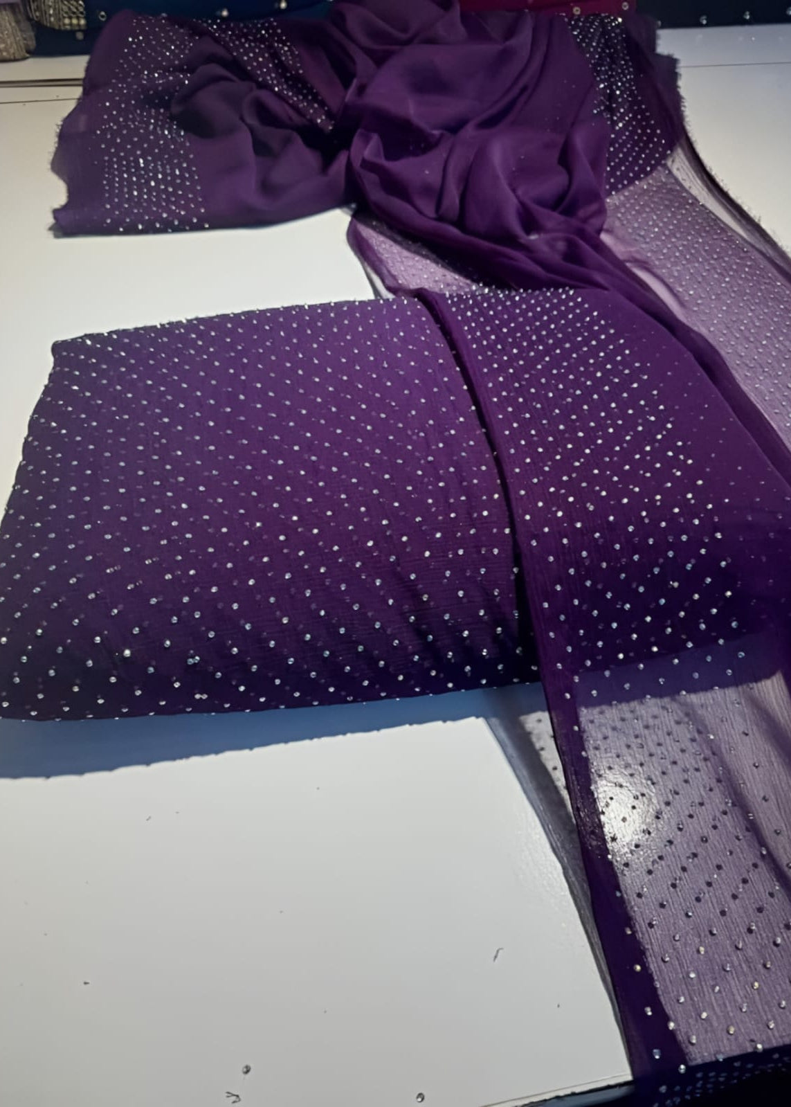 Diamond Stone Stitch Chiffon Suit - Shiwani Apparels