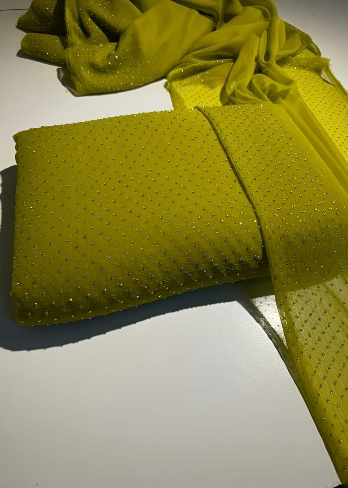 Diamond Stone Stitch Chiffon Suit - Shiwani Apparels