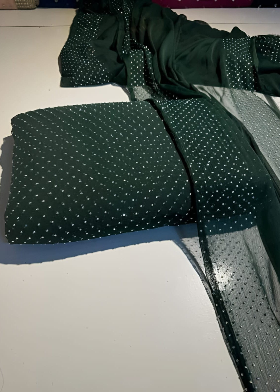 Diamond Stone Stitch Chiffon Suit - Shiwani Apparels