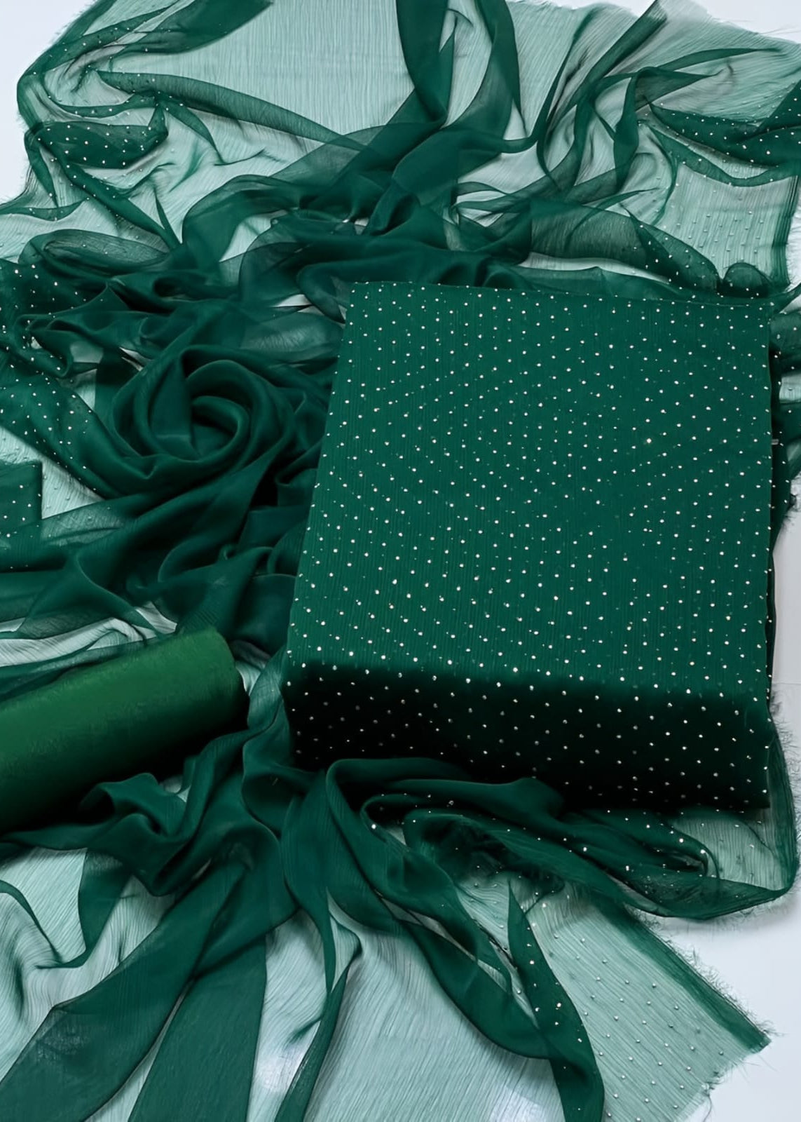 Diamond Stone Stitch Chiffon Suit - Shiwani Apparels