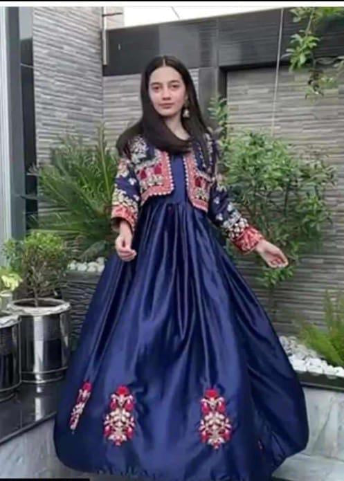 Embroidered Koti & Silk Maxi 2Piece Set