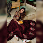 Embroidered Koti & Silk Maxi 2Piece Set