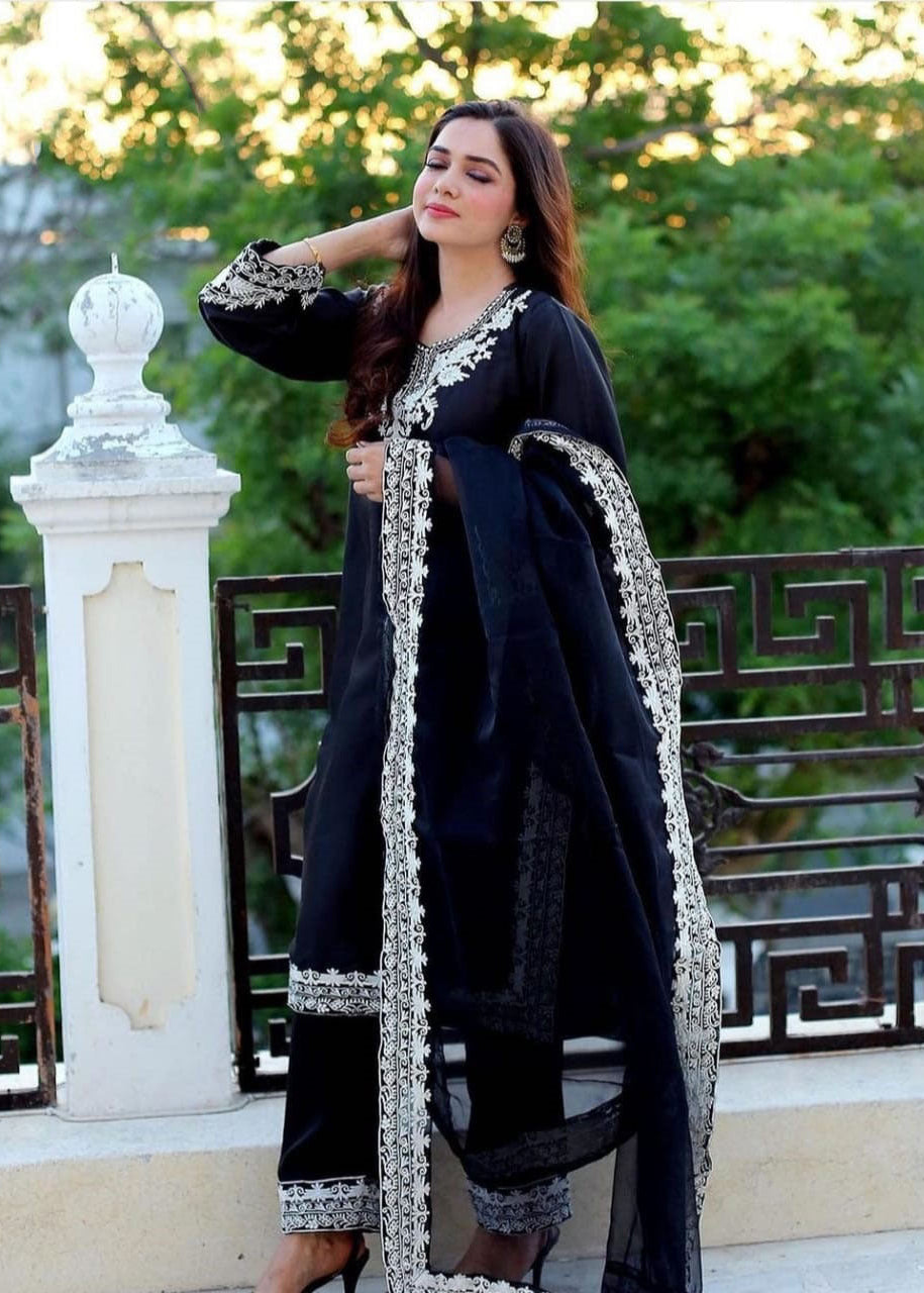 Organza Embroidered Elegance Set