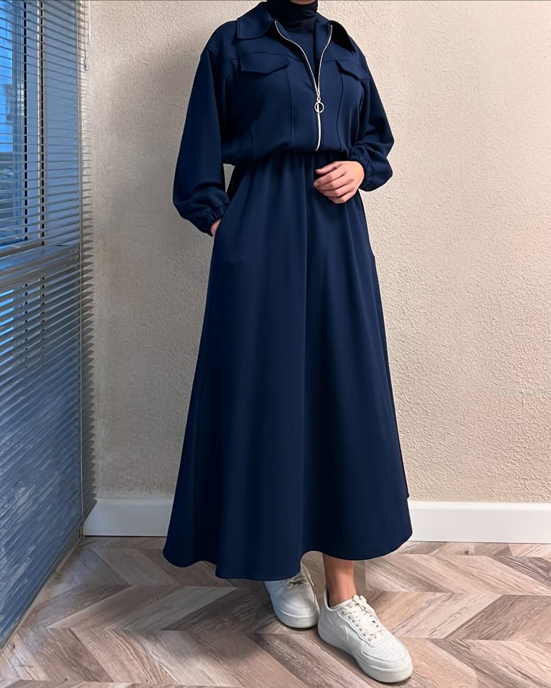 Urban Utility Fleece Two-Piece Dress & Zip Jacket Set