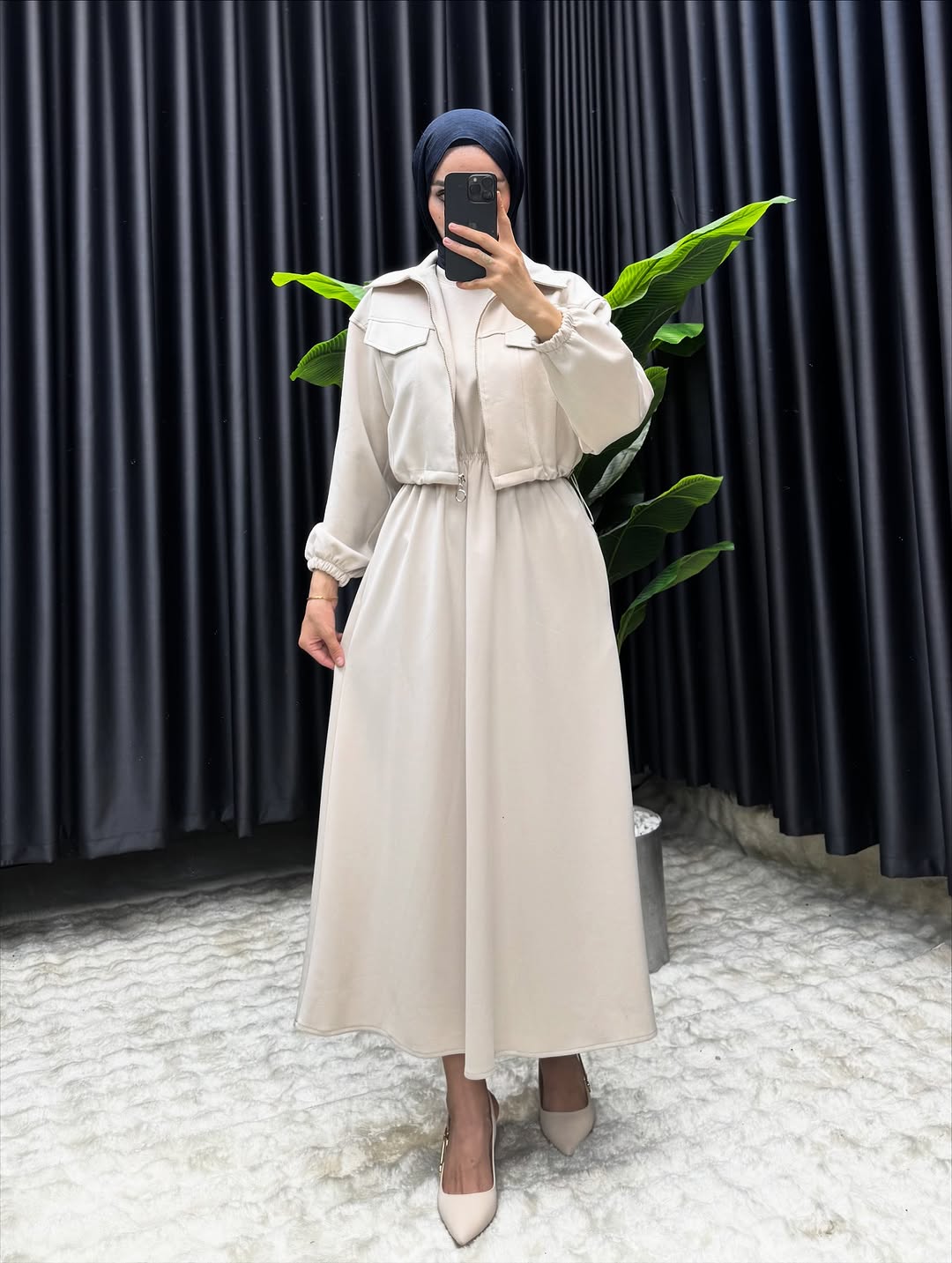 Urban Utility Fleece Two-Piece Dress & Zip Jacket Set