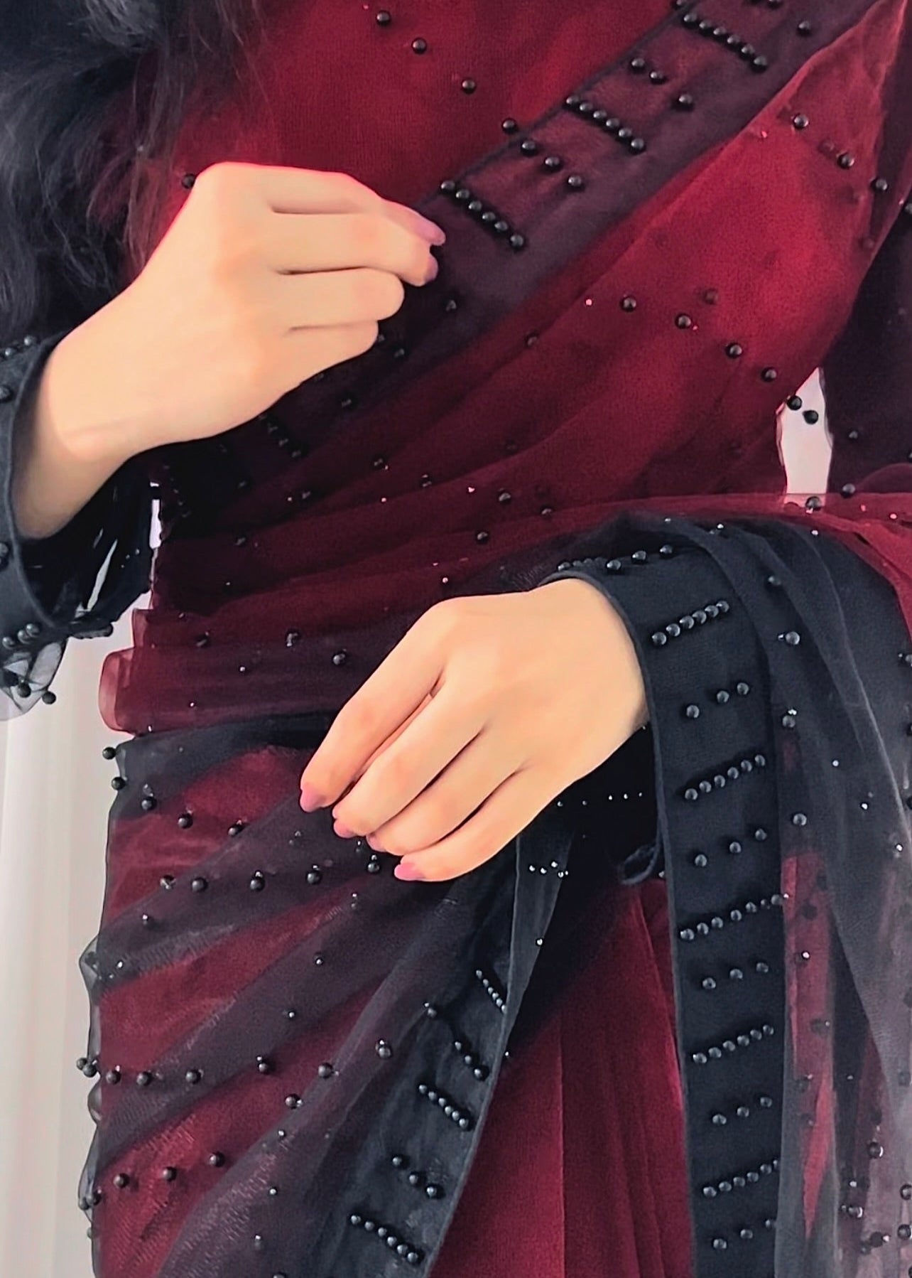 Velvet Shadow Saree