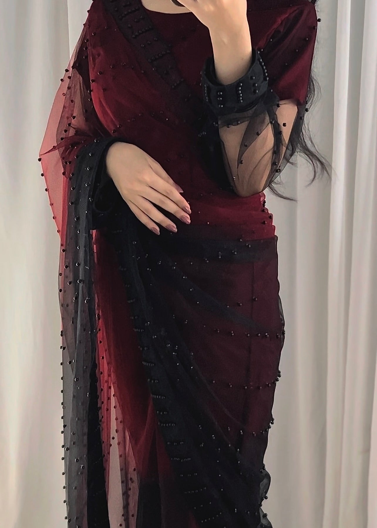 Velvet Shadow Saree