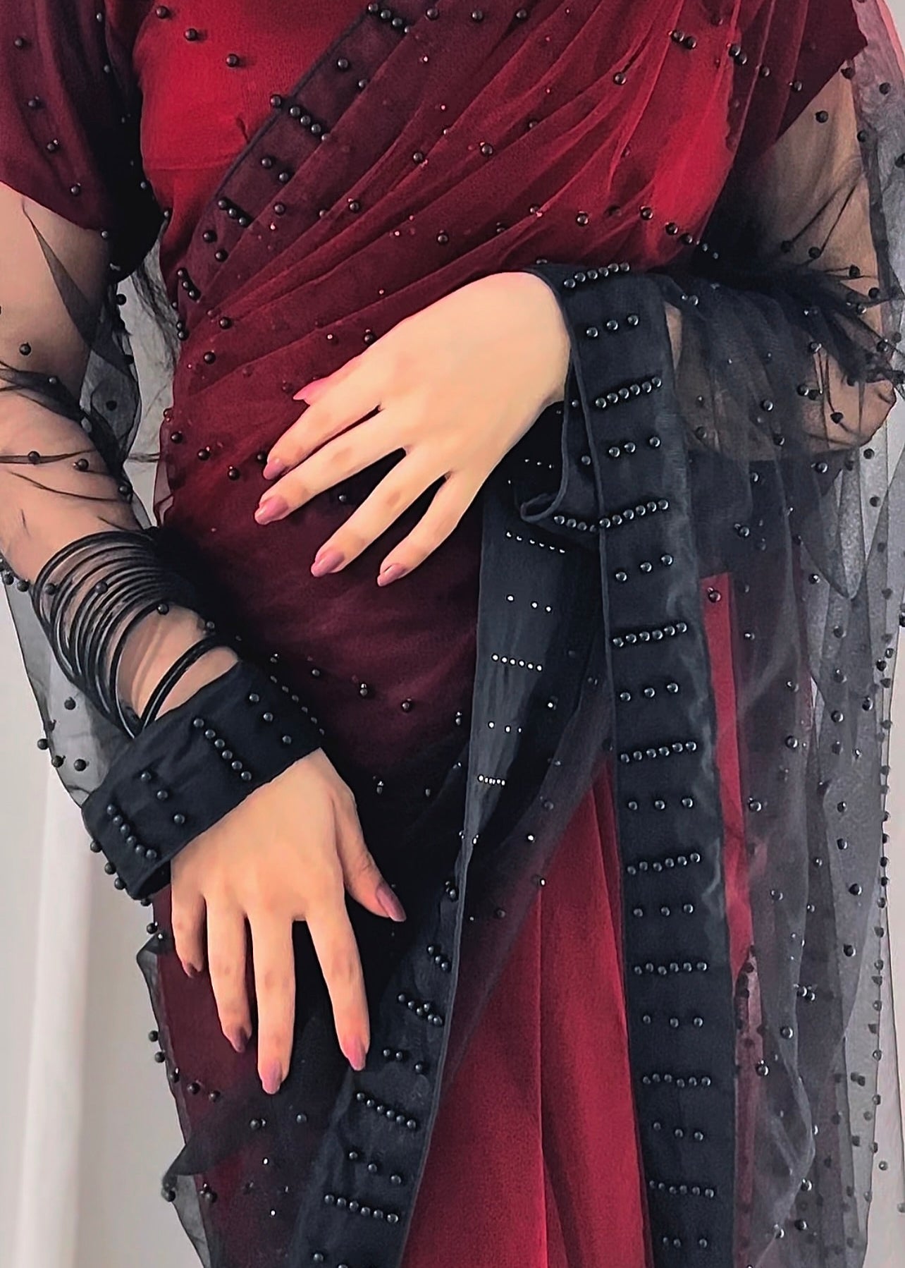 Velvet Shadow Saree