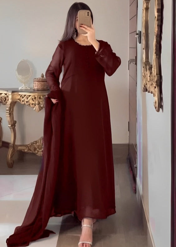 Elegant Flow Chiffon Maxi 50" Length - Shiwani Apparels