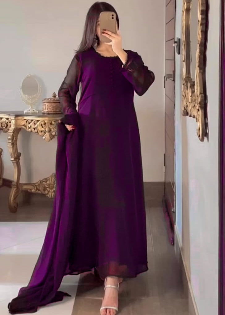 Elegant Flow Chiffon Maxi 50" Length - Shiwani Apparels