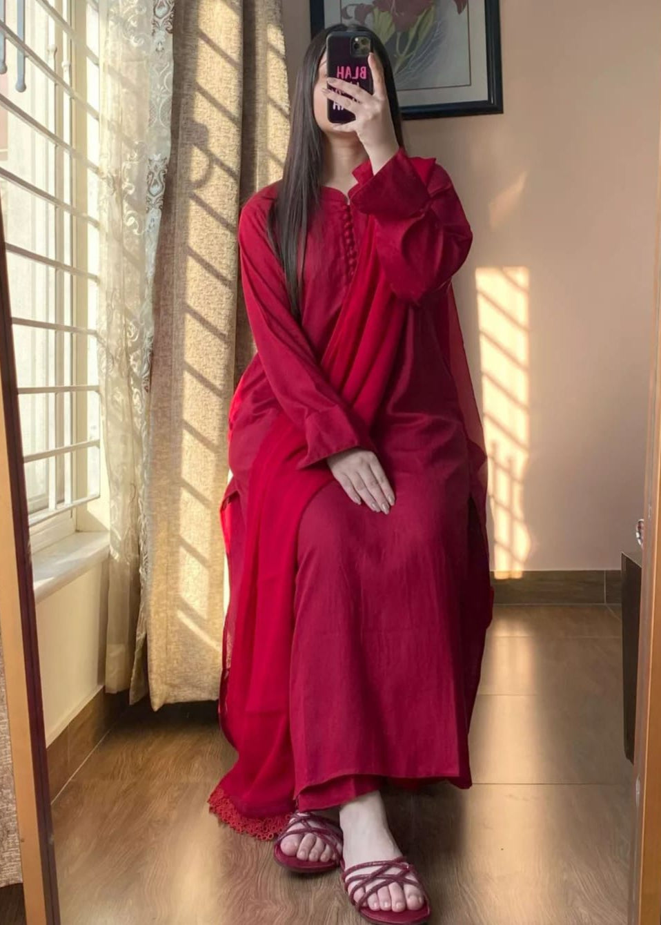 Royal Grace – 3PC Long Shirt Dress - Shiwani Apparels
