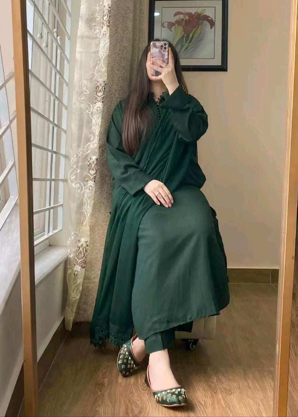 Royal Grace – 3PC Long Shirt Dress - Shiwani Apparels