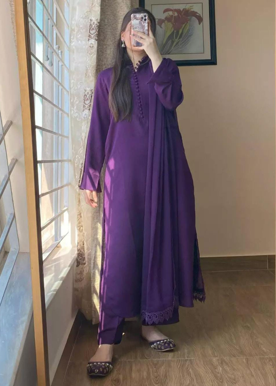 Royal Grace – 3PC Long Shirt Dress - Shiwani Apparels