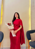 Royal Grace Cape Shawl Dress - Shiwani Apparels