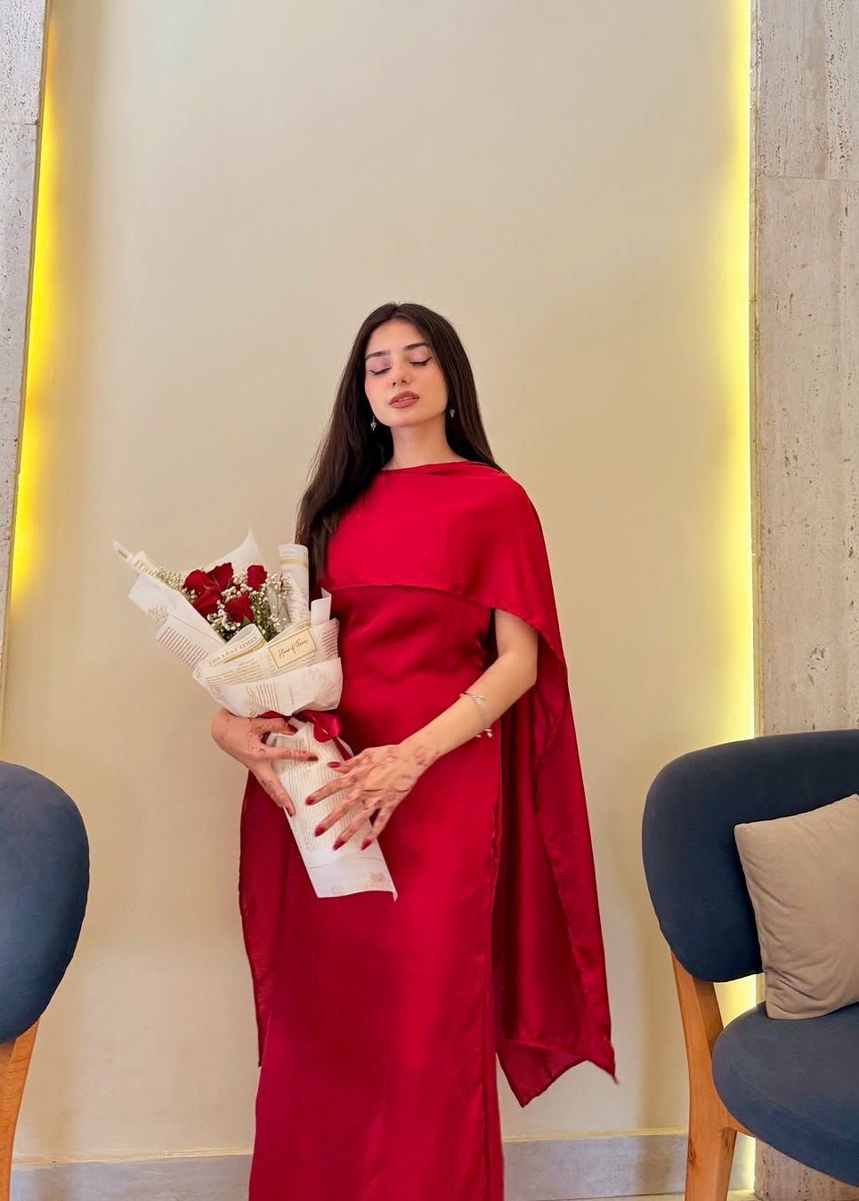 Royal Grace Cape Shawl Dress - Shiwani Apparels