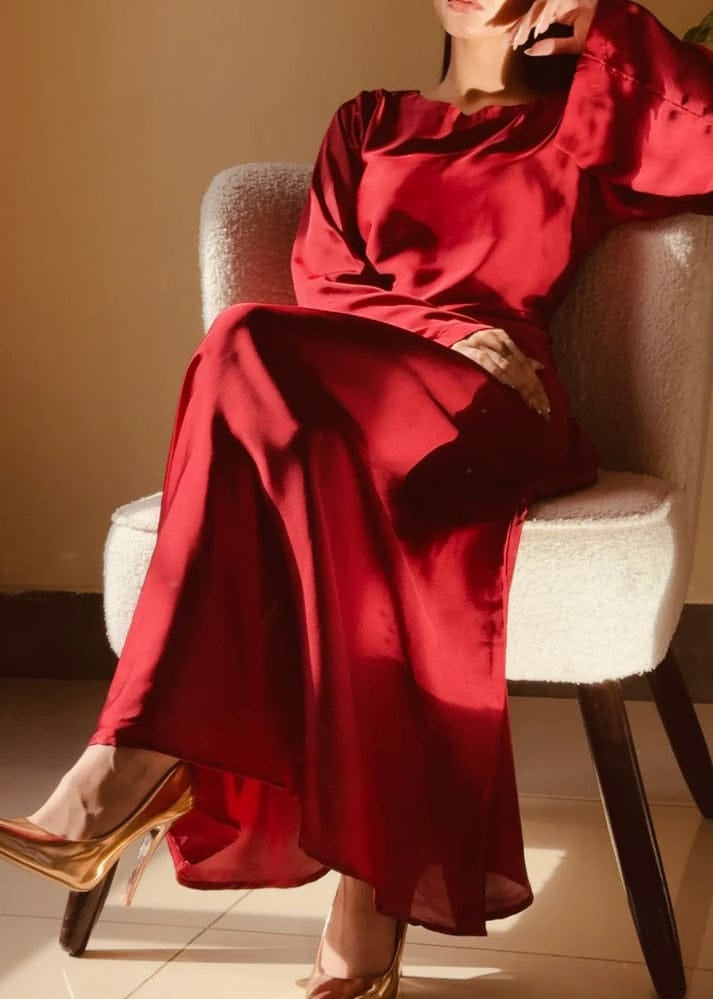 Serene Shamoz Silk 2 Piece Stiched Suit - Shiwani Apparels