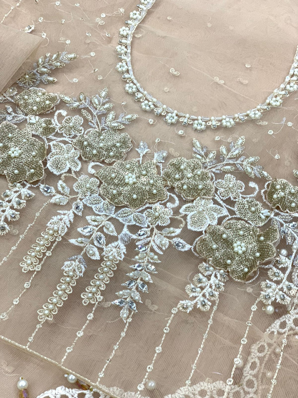 Maria B Exclusive Saree 2024 Heavy Embroidered Net with Adda Work