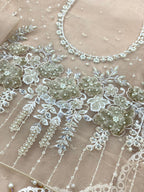 Maria B Exclusive Saree 2024 Heavy Embroidered Net with Adda Work