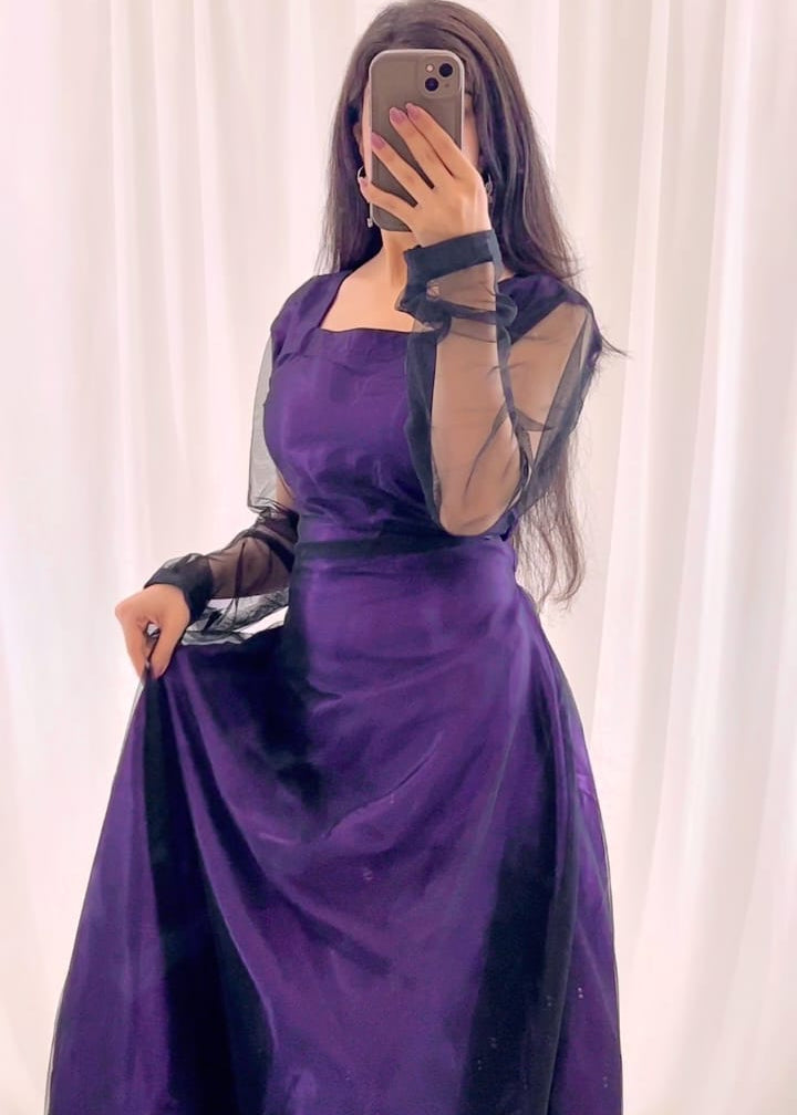 Midnight Allure 2-Piece Net and Silk Suit