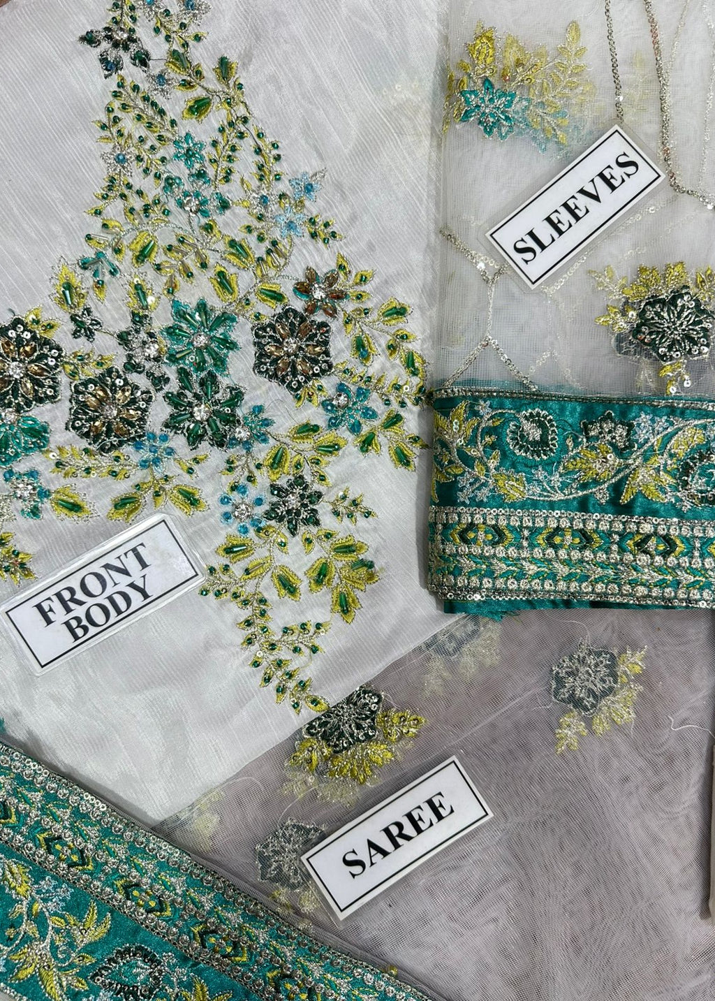 Akbar Aslam Unstitched Replica Saree Set