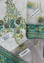 Akbar Aslam Unstitched Replica Saree Set