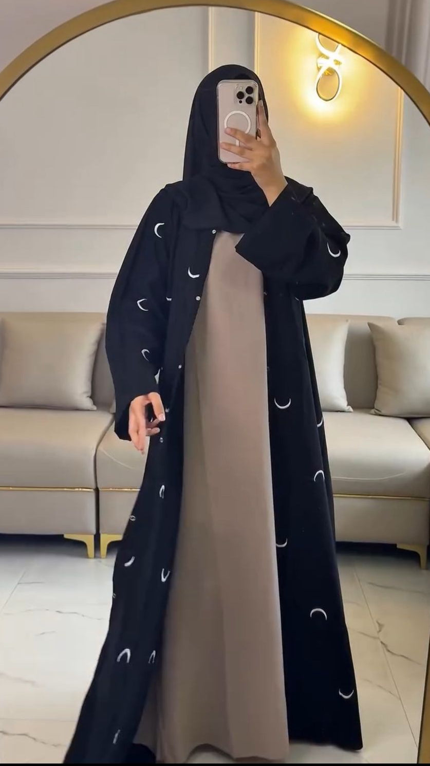 Premium Double Layer Moon Abaya with Stoller for Women | Elegant Modest Wear