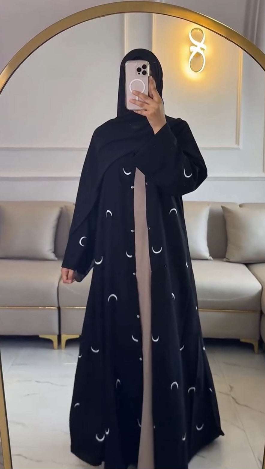 Premium Double Layer Moon Abaya with Stoller for Women | Elegant Modest Wear