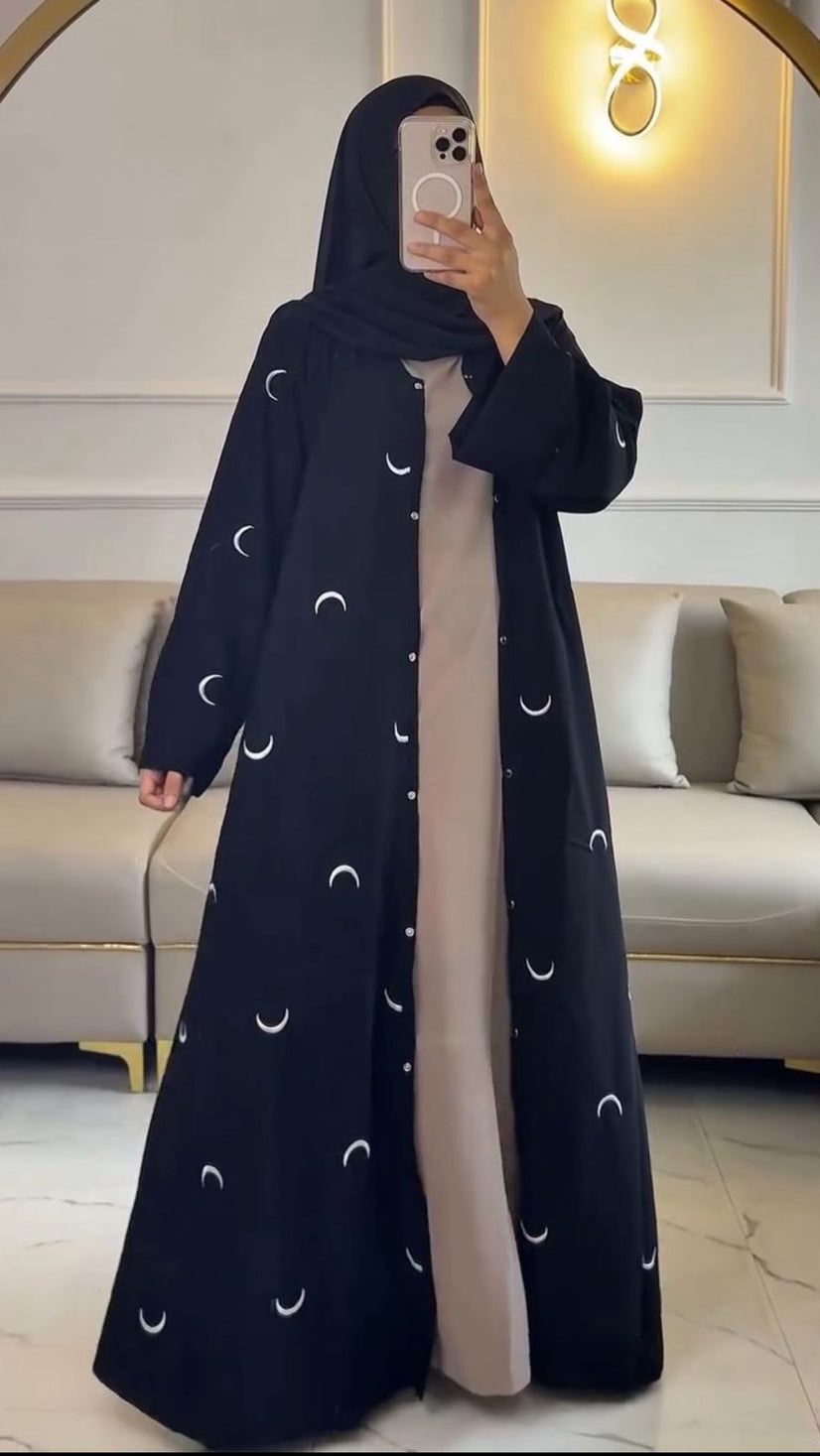 Premium Double Layer Moon Abaya with Stoller for Women | Elegant Modest Wear