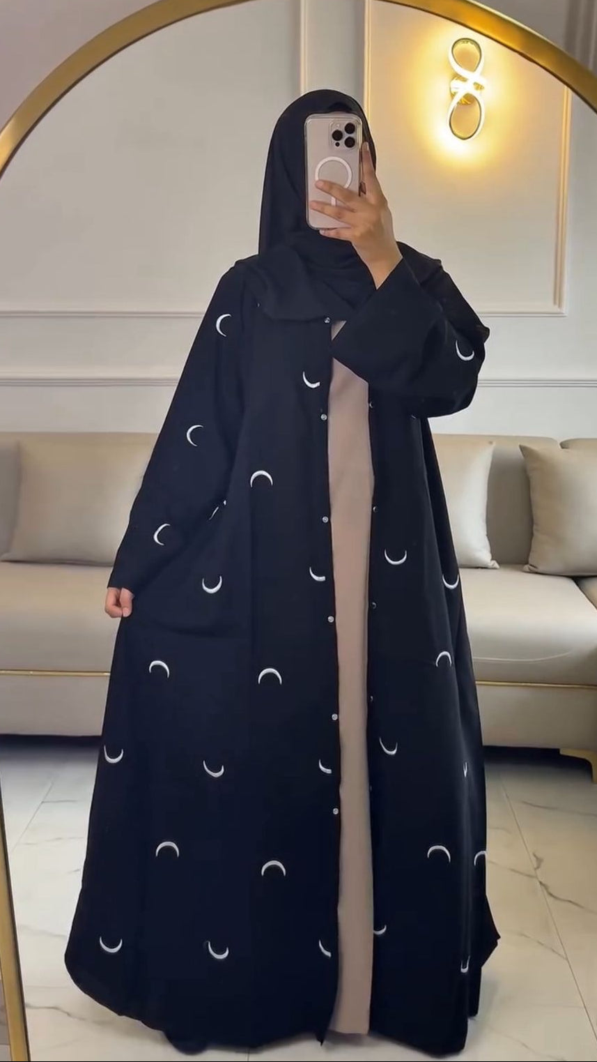Premium Double Layer Moon Abaya with Stoller for Women | Elegant Modest Wear