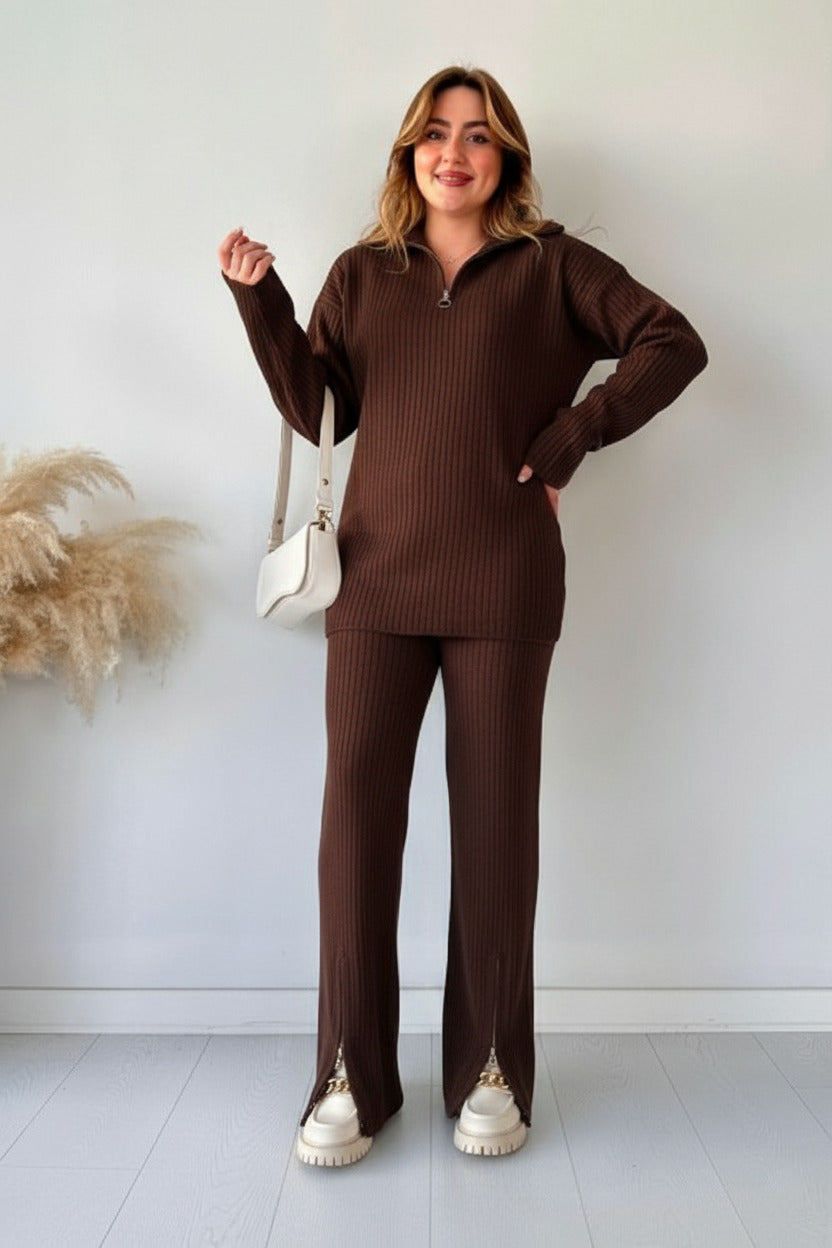 Zipper Highneck 2Piece Winter Set