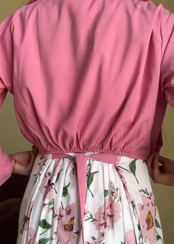 Blossom & Bloom Floral Maxi Set with Cropped Rose Jacket