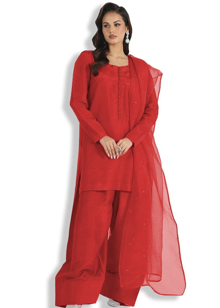 Regal Farshi Silk Ensemble (Stitched) - Shiwani Apparels