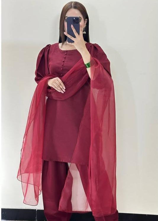 Regal Farshi Silk Ensemble (Stitched)