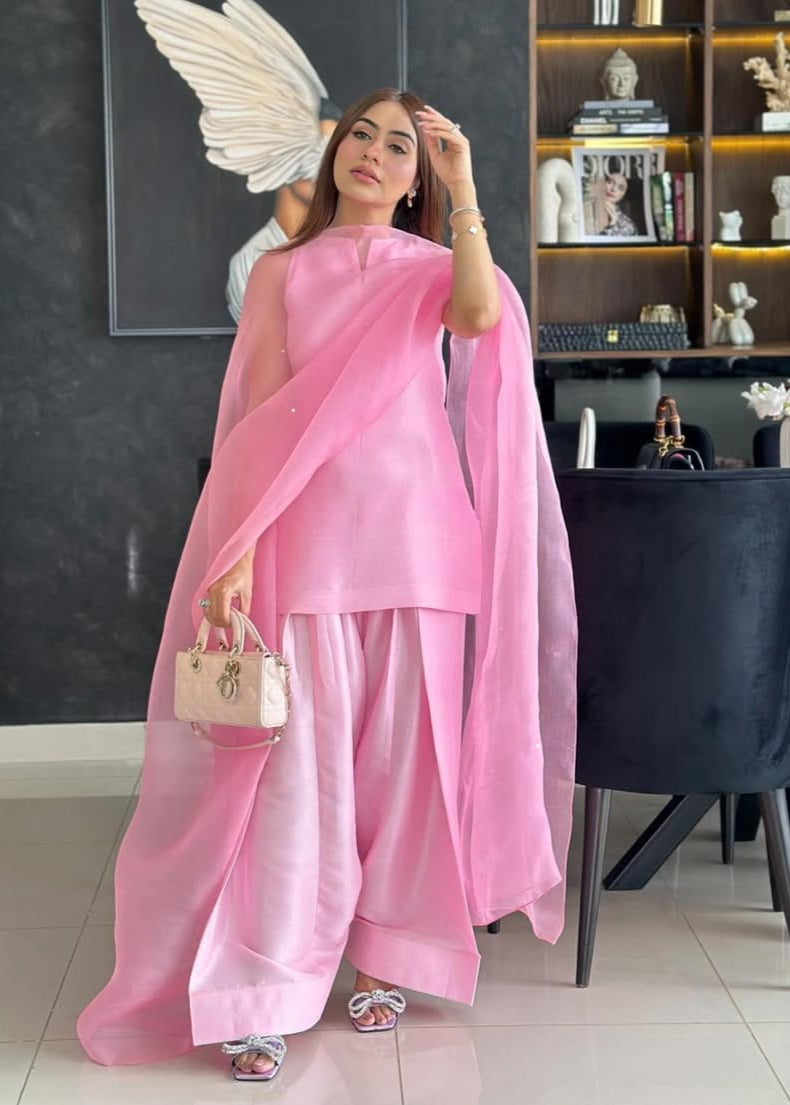 Regal Farshi Silk Ensemble (Stitched) - Shiwani Apparels