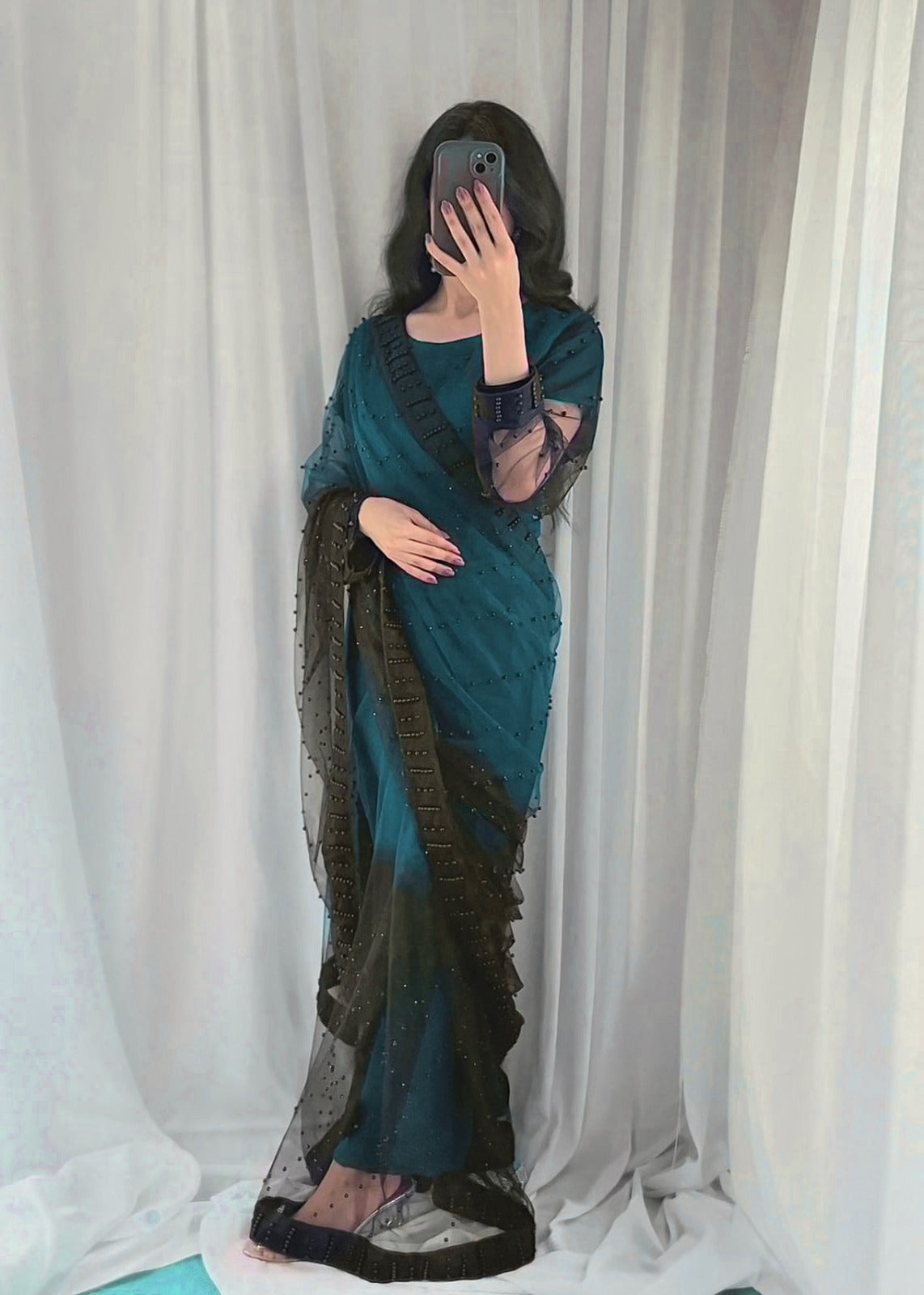 Velvet Shadow Saree