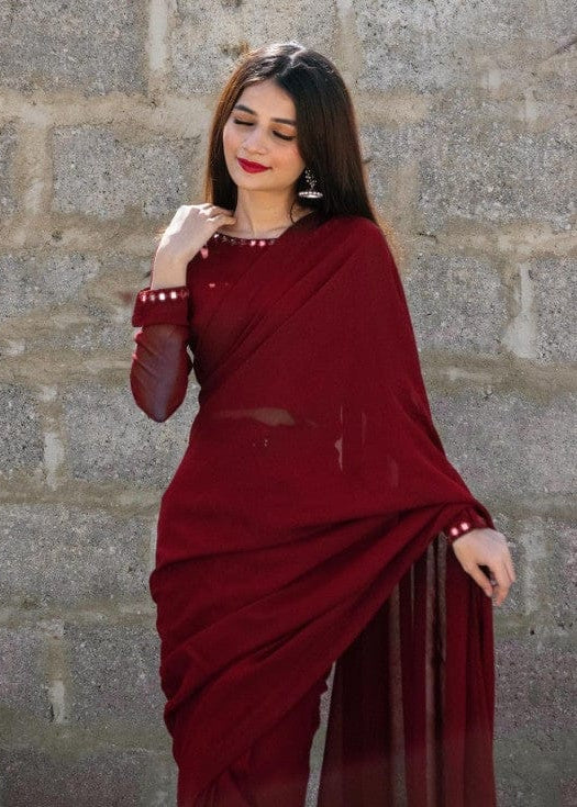 Mirror Chiffon Saree