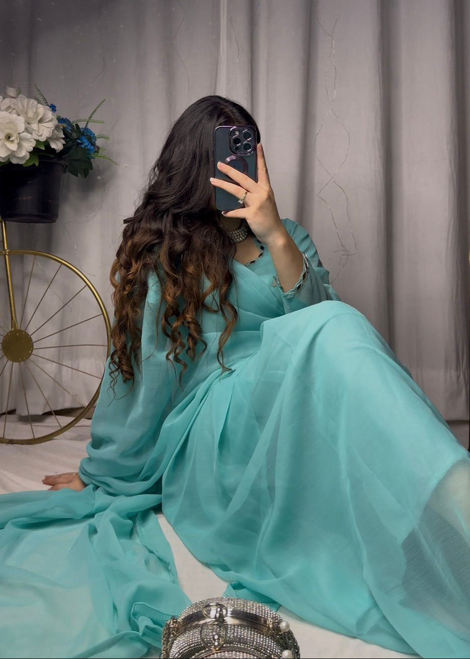 Mirror Chiffon Saree