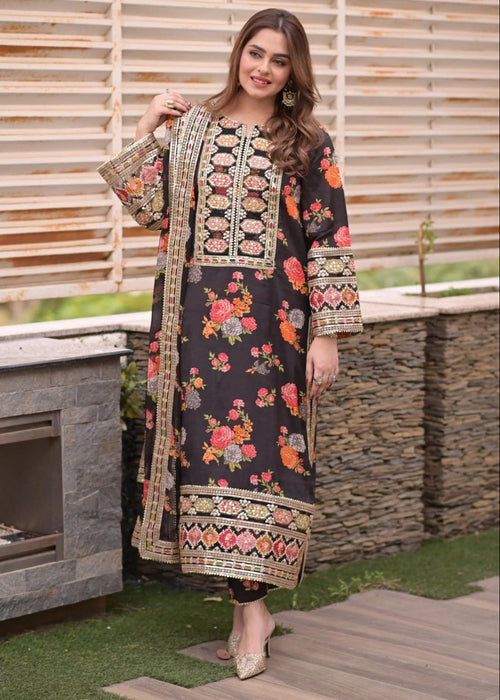 Aneela’s Printed 3 Piece Suit  Premium