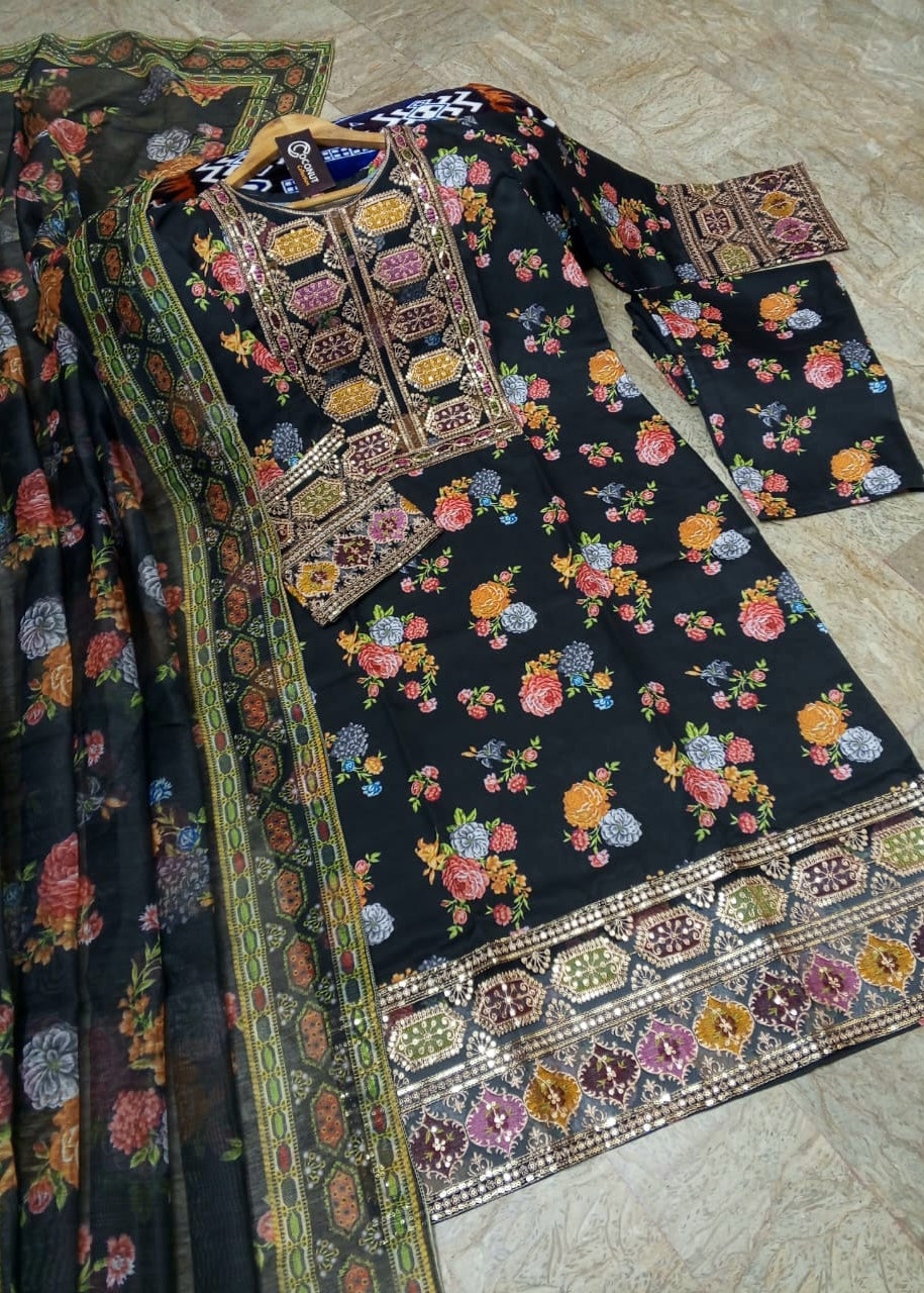 Aneela’s Printed 3 Piece Suit  Premium