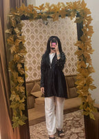 Pearl Encrusted Shamooz Silk 3 Piece Co-ord Set