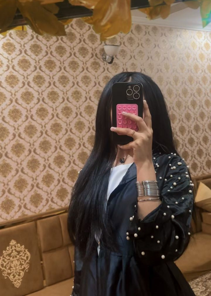 Pearl Encrusted Shamooz Silk 3 Piece Co-ord Set