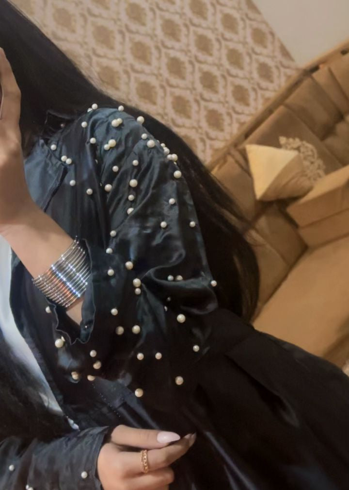 Pearl Encrusted Shamooz Silk 3 Piece Co-ord Set