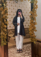 Pearl Encrusted Shamooz Silk 3 Piece Co-ord Set